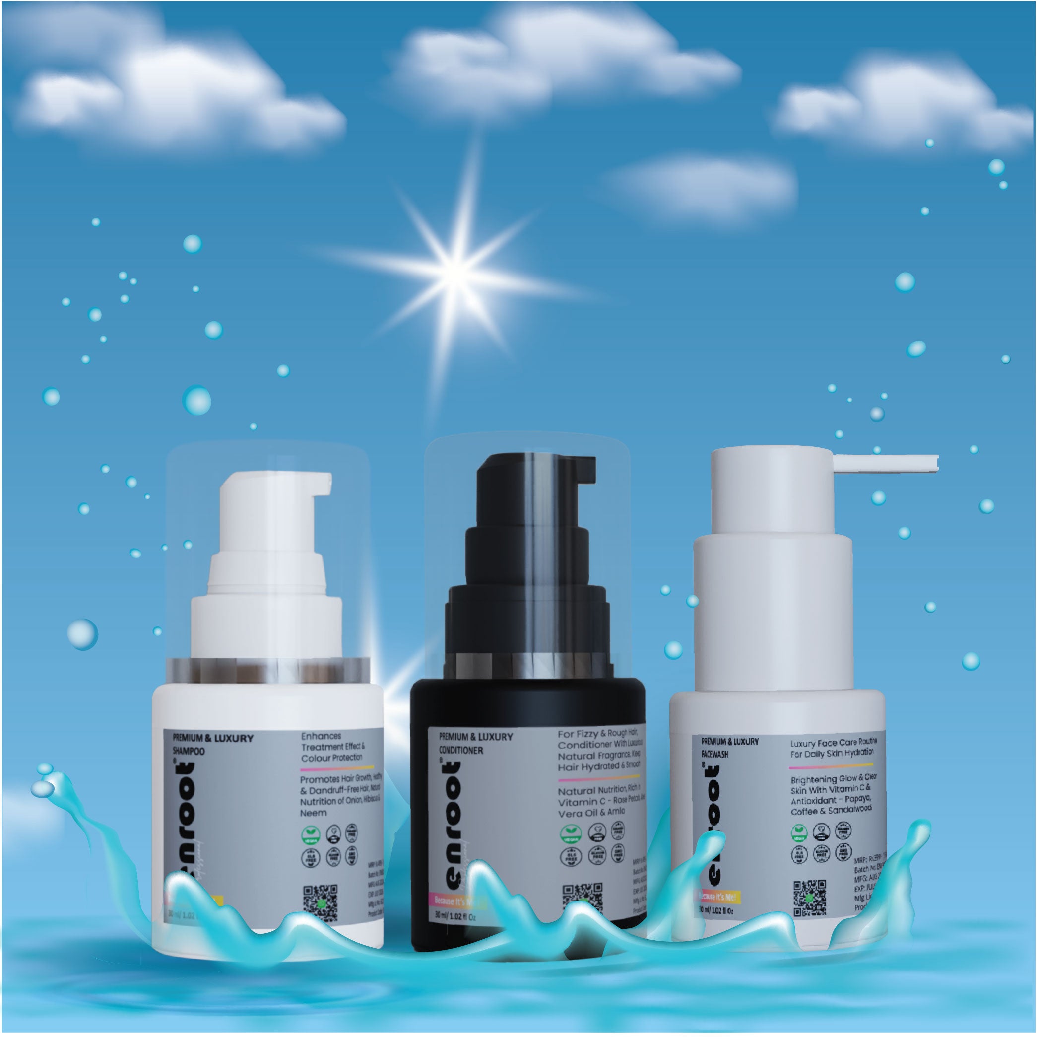 Enroot Premium & Luxury Mini-Care Travel Trio [90 ml]