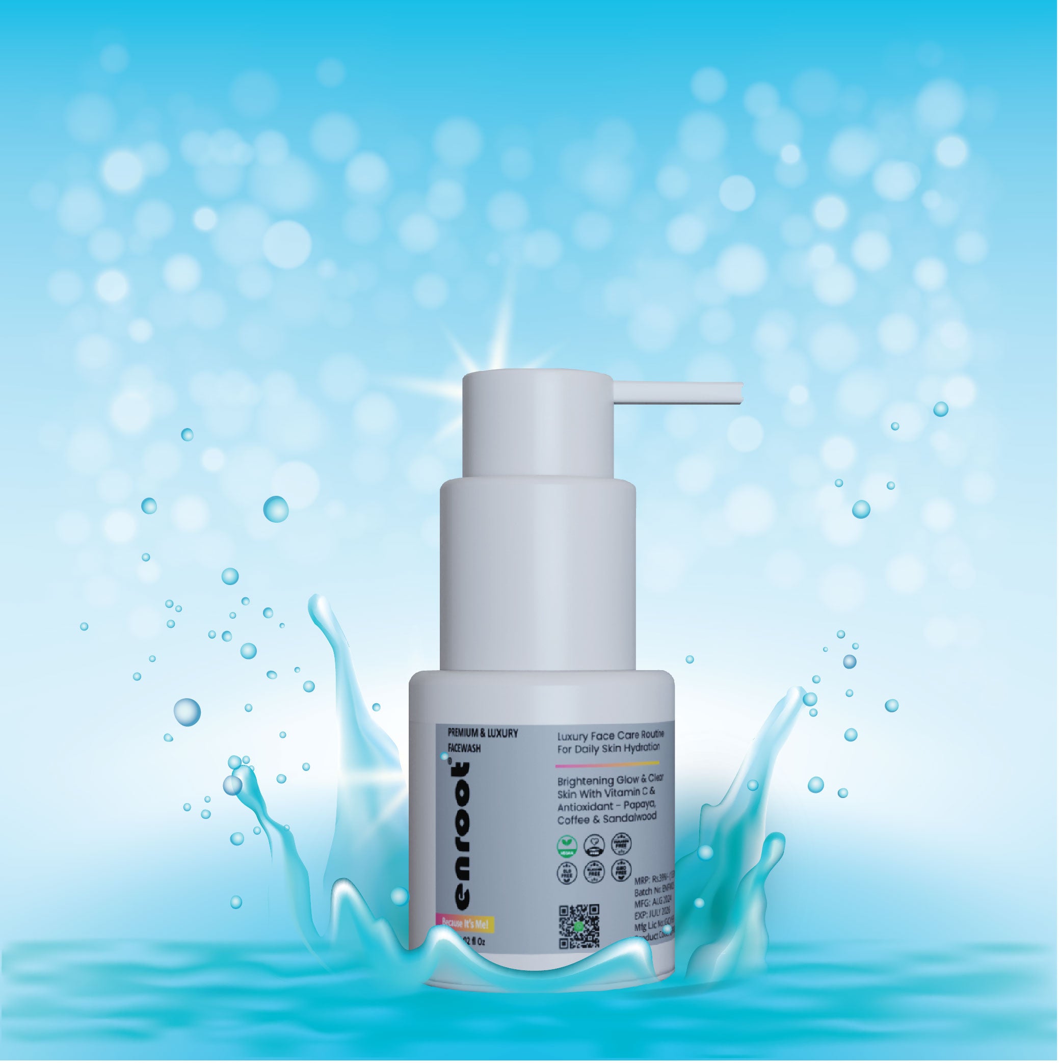 Enroot Naturally Exfoliates & Brightens Facewash| Clinically Tested [30ml]