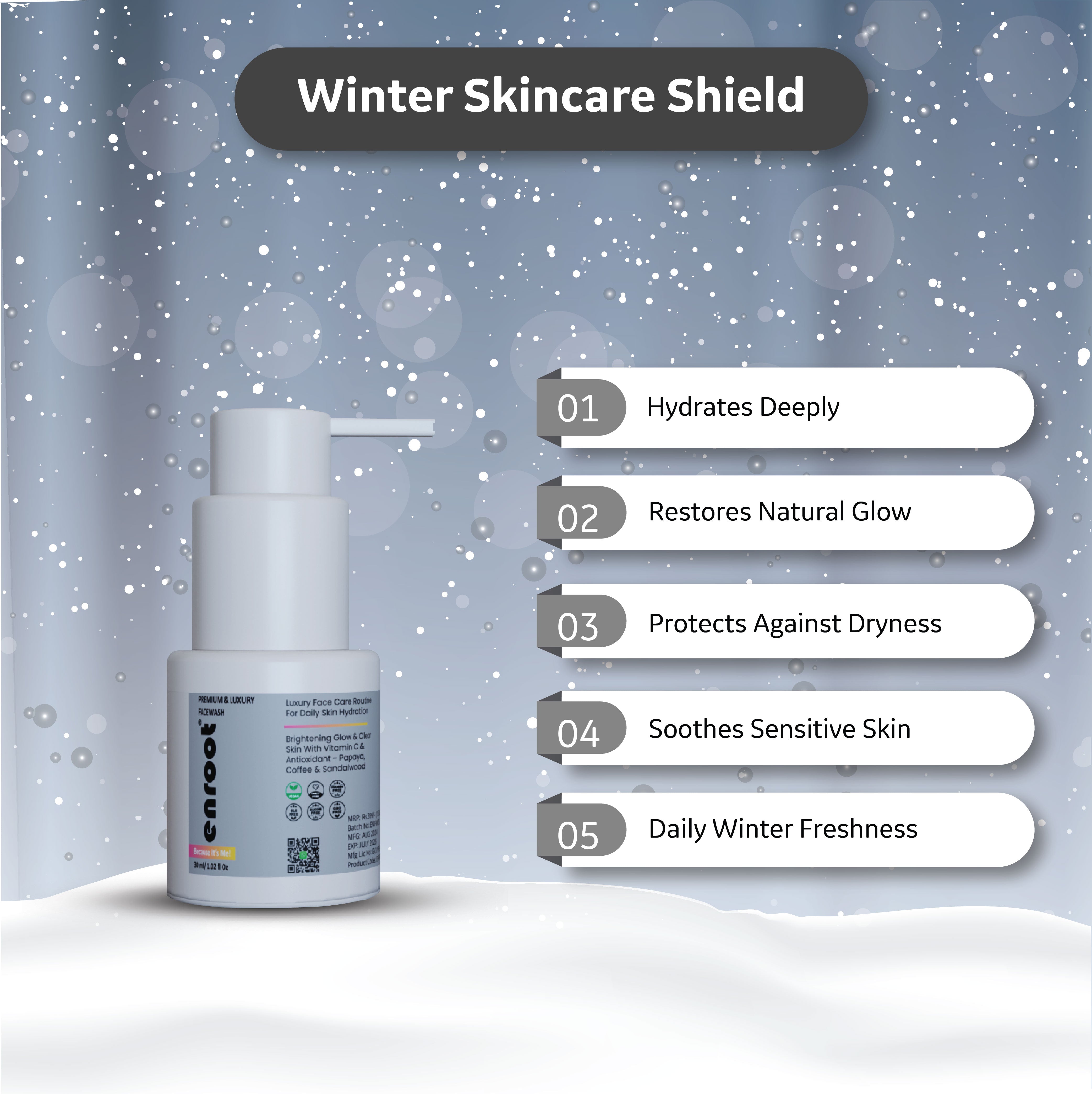 Enroot Naturally Exfoliates & Brightens Facewash| Clinically Tested [30ml]