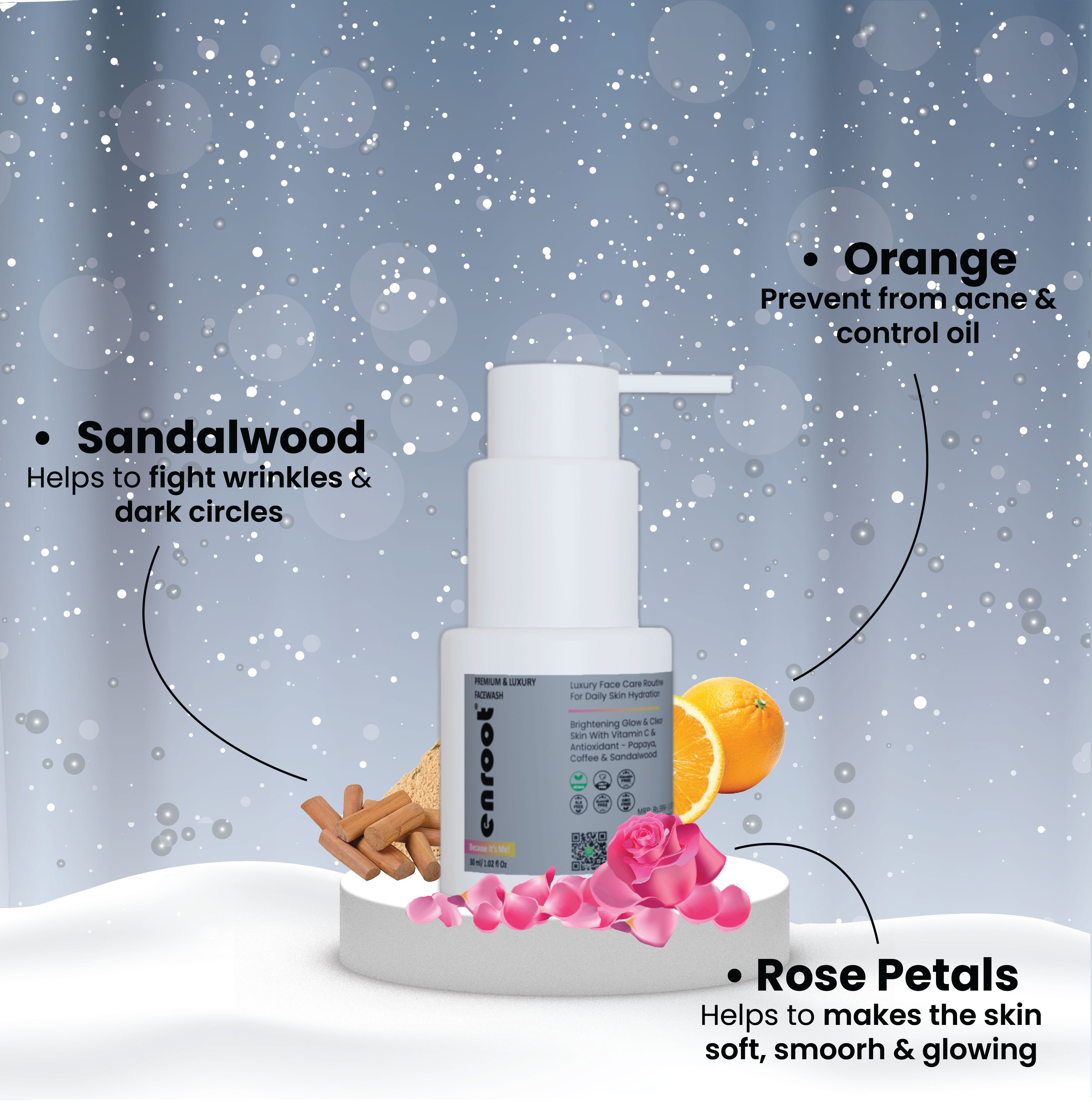 Enroot Naturally Exfoliates & Brightens Facewash| Clinically Tested [30ml]